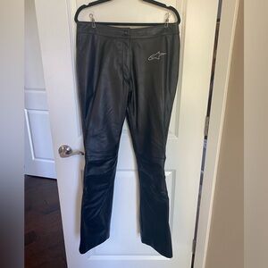 Alpinestars sz 12 black leather Stella Cat motorcycle pants